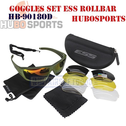 Goggles Set ESS ROLLBAR Olive HUBOSPORTS (HB-9018OD)