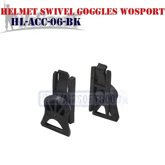 Helmet Swivel Goggles Black WoSporT (HL-ACC-06-BK)