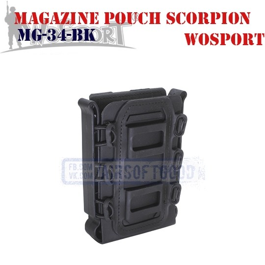 Magazine Pouch Rifle Soft Shell Scorpion Black WoSporT (MG-34-BK)