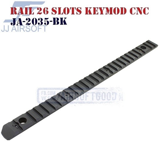 Rail 26 Slots QD Swivels KeyMod Aluminum CNC JJ Airsoft (JA-2035-BK)