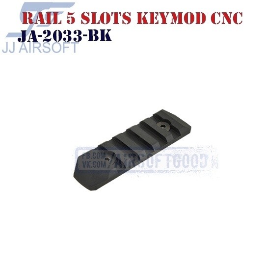 Rail 5 Slots KeyMod Aluminum CNC JJ Airsoft (JA-2033-BK)