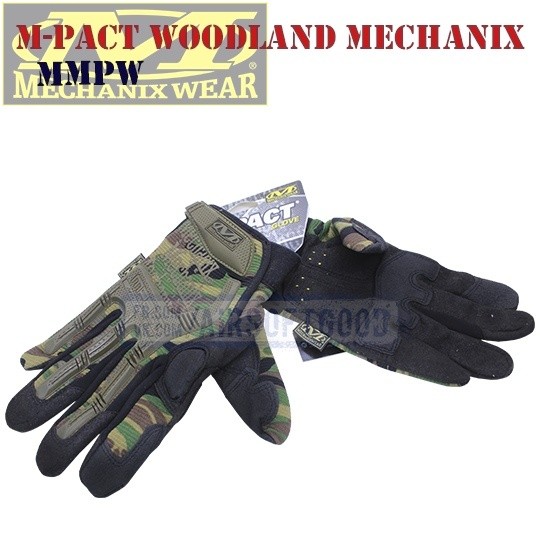 Tactical Gloves M-Pact Woodland Camo Old-Version Mechanix (MMPW)