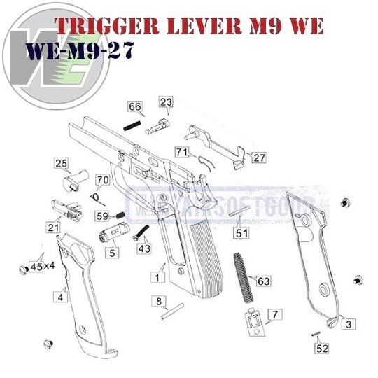 Trigger Lever M9 WE (WE-M9-27) Trigger Lever M9 WE (WE-M9-27)