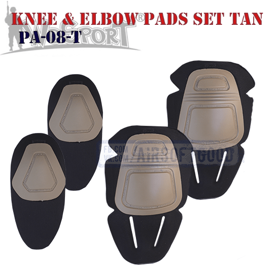 Knee & Elbow COMBAT Pads Set TAN WoSporT PA-08-T наколенники защитные