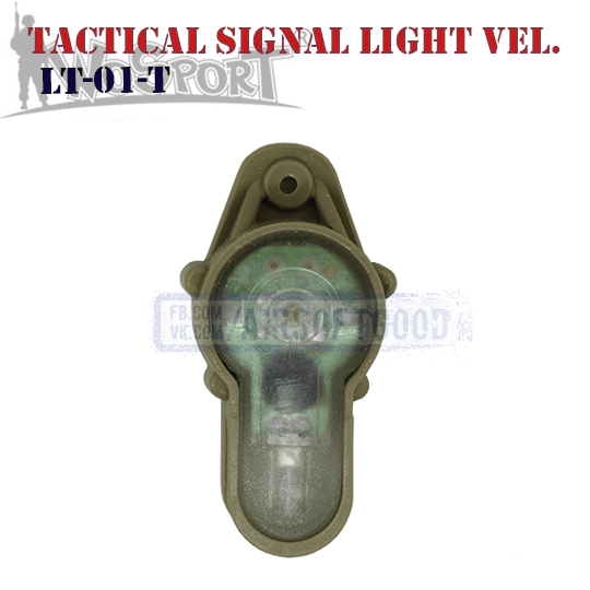 Tactical Signal Light Red Velcro TAN WoSporT LT-01-T